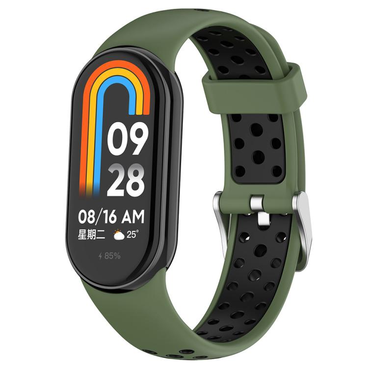 xDfind Metal Plug Two Color Silicone Watch Band, For Xiaomi Smart Band 11 / 10 / 9 / 8
