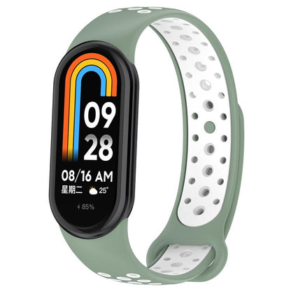 xDfind Reverse Buckle Two Color Silicone Sports Watch Band, For Xiaomi Smart Band 11 / 10 / 9 / 8