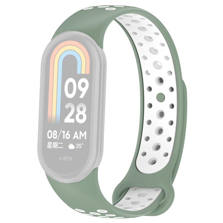 xDfind Reverse Buckle Two Color Silicone Sports Watch Band, For Xiaomi Smart Band 11 / 10 / 9 / 8