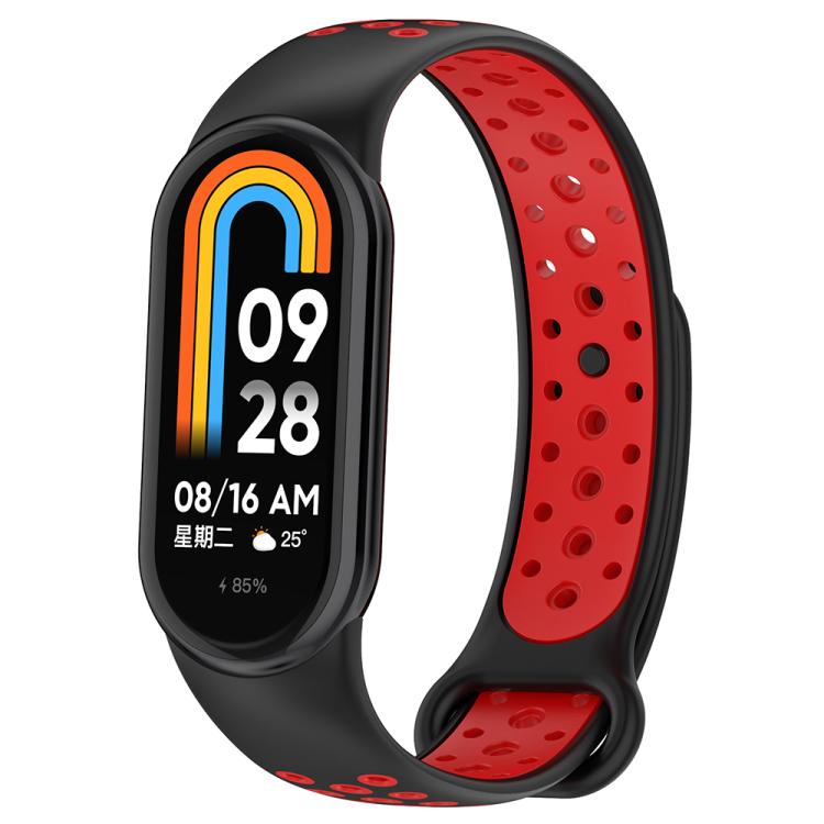 xDfind Reverse Buckle Two Color Silicone Sports Watch Band, For Xiaomi Smart Band 11 / 10 / 9 / 8