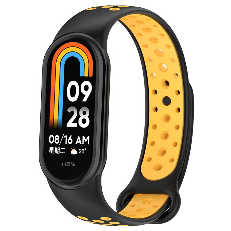 xDfind Reverse Buckle Two Color Silicone Sports Watch Band, For Xiaomi Smart Band 11 / 10 / 9 / 8