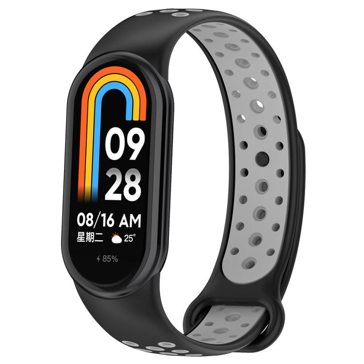 xDfind Reverse Buckle Two Color Silicone Sports Watch Band, For Xiaomi Smart Band 11 / 10 / 9 / 8