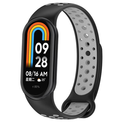 xDfind Reverse Buckle Two Color Silicone Sports Watch Band, For Xiaomi Smart Band 11 / 10 / 9 / 8