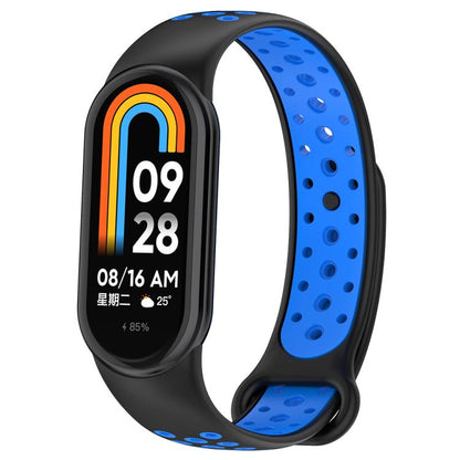 xDfind Reverse Buckle Two Color Silicone Sports Watch Band, For Xiaomi Smart Band 11 / 10 / 9 / 8