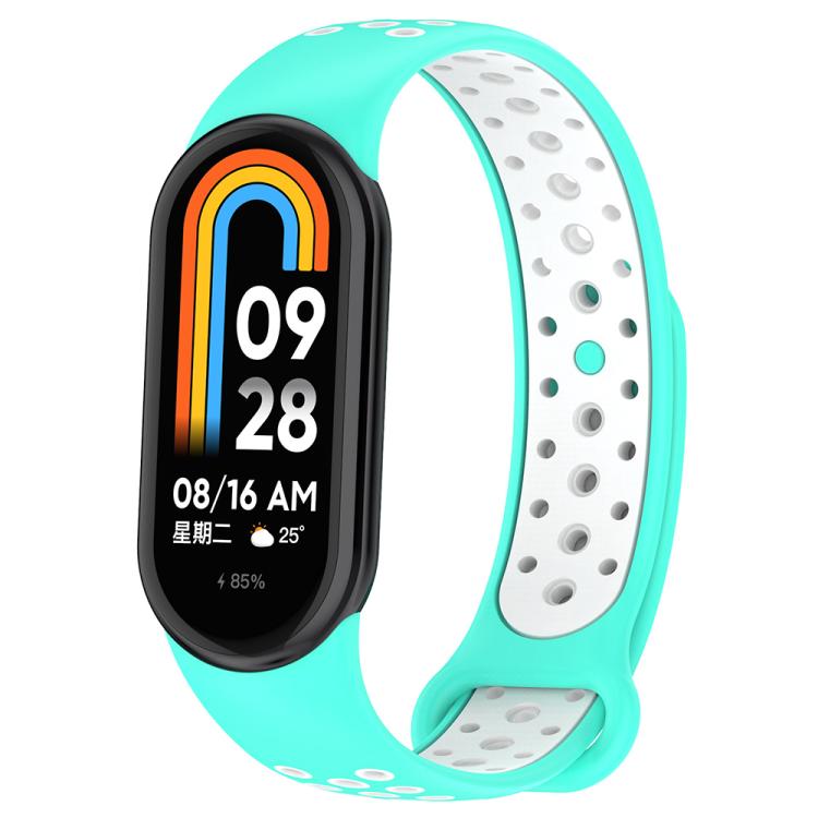 xDfind Reverse Buckle Two Color Silicone Sports Watch Band, For Xiaomi Smart Band 11 / 10 / 9 / 8