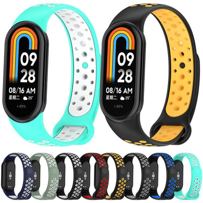 xDfind Reverse Buckle Two Color Silicone Sports Watch Band, For Xiaomi Smart Band 11 / 10 / 9 / 8