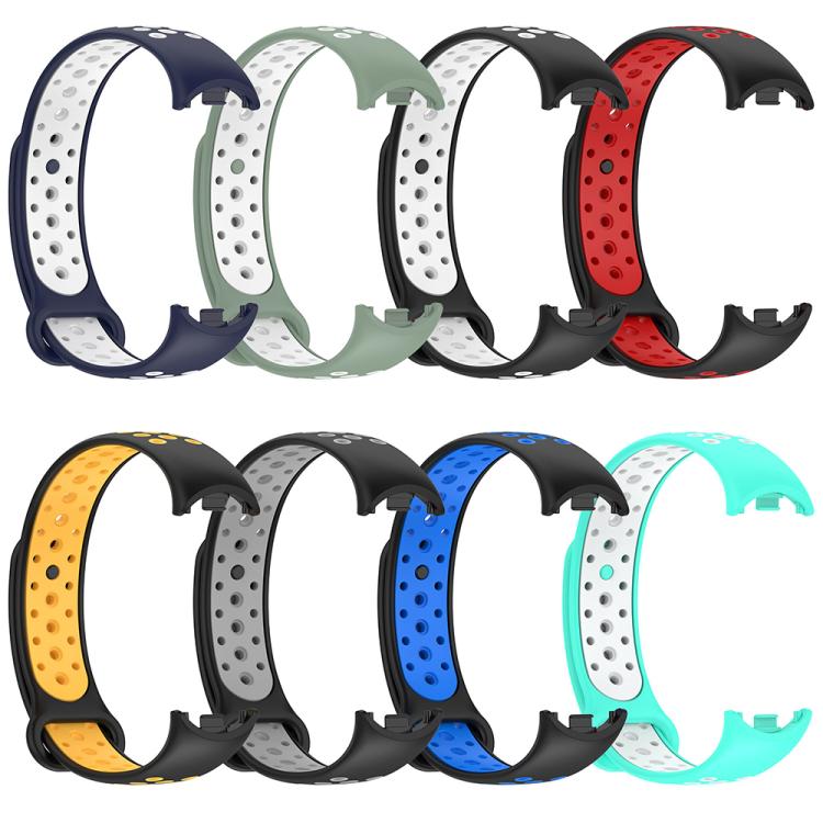 xDfind Reverse Buckle Two Color Silicone Sports Watch Band, For Xiaomi Smart Band 11 / 10 / 9 / 8