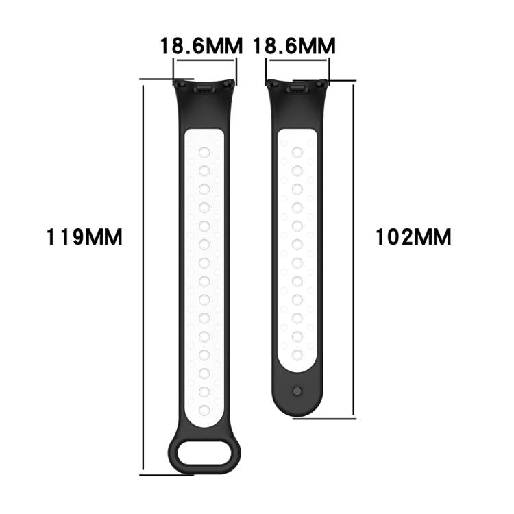 xDfind Reverse Buckle Two Color Silicone Sports Watch Band, For Xiaomi Smart Band 11 / 10 / 9 / 8