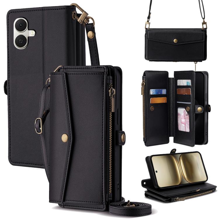 Zipper Wallet Side Buckle Crossbody Lanyard Leather Phone Case, For Tecno Pova Curve 2 5G, For Tecno Camon 50 Pro 4G, For Tecno Camon 50 4G, For Tecno Pova Slim 5G / Spark Slim 4G, For Tecno Pova 7 Pro, For Tecno Pova 7 5G, For Tecno Pop 10 4G         ...