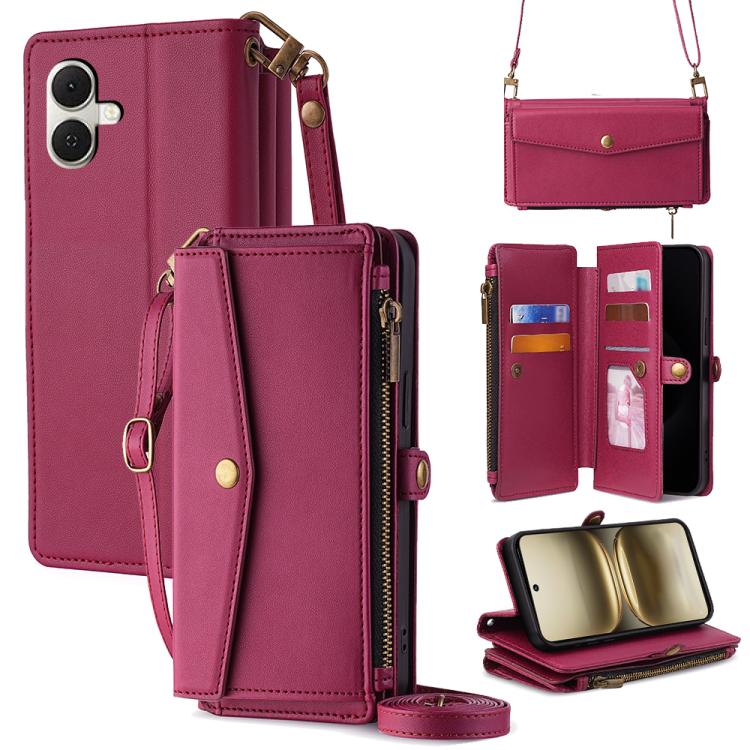 Zipper Wallet Side Buckle Crossbody Lanyard Leather Phone Case, For Tecno Pova Curve 2 5G, For Tecno Camon 50 Pro 4G, For Tecno Camon 50 4G, For Tecno Pova Slim 5G / Spark Slim 4G, For Tecno Pova 7 Pro, For Tecno Pova 7 5G, For Tecno Pop 10 4G         ...