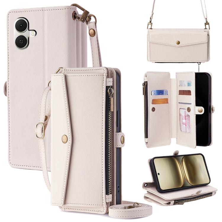 Zipper Wallet Side Buckle Crossbody Lanyard Leather Phone Case, For Tecno Pova Curve 2 5G, For Tecno Camon 50 Pro 4G, For Tecno Camon 50 4G, For Tecno Pova Slim 5G / Spark Slim 4G, For Tecno Pova 7 Pro, For Tecno Pova 7 5G, For Tecno Pop 10 4G         ...