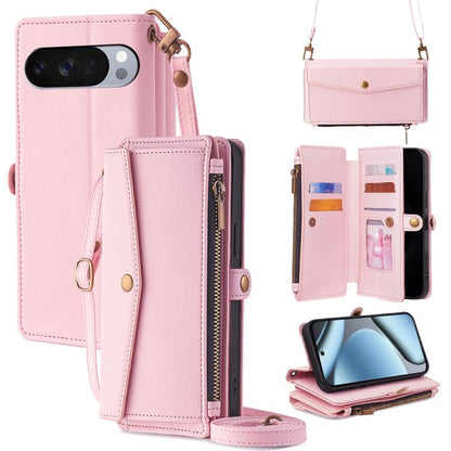 Zipper Wallet Side Buckle Crossbody Lanyard Leather Phone Case, For Google Pixel 10a, For Google Pixel 10 Pro XL, For Google Pixel 10