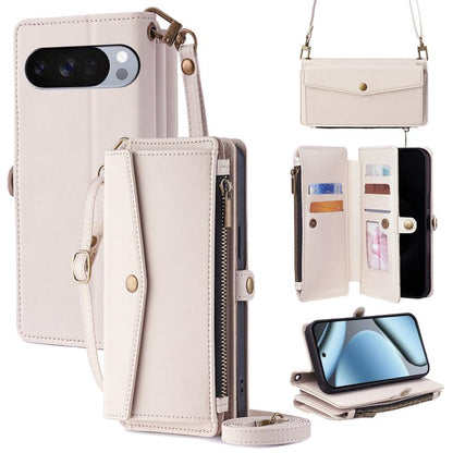 Zipper Wallet Side Buckle Crossbody Lanyard Leather Phone Case, For Google Pixel 10a, For Google Pixel 10 Pro XL, For Google Pixel 10