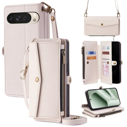 Zipper Wallet Side Buckle Crossbody Lanyard Leather Phone Case, For Google Pixel 10a, For Google Pixel 10 Pro XL, For Google Pixel 10