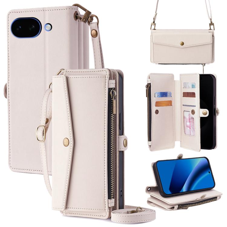 Zipper Wallet Side Buckle Crossbody Lanyard Leather Phone Case, For Google Pixel 10a, For Google Pixel 10 Pro XL, For Google Pixel 10