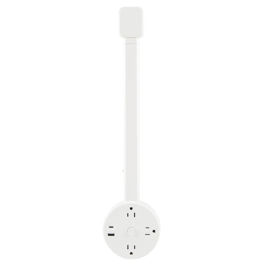 US Plug Round Power Outlet Extender Power Socket Extension Tool with USB / Type-C Fast Charging