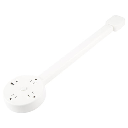 US Plug Round Power Outlet Extender Power Socket Extension Tool with USB / Type-C Fast Charging