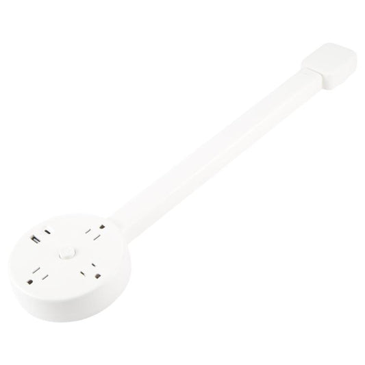 US Plug Round Power Outlet Extender Power Socket Extension Tool with USB / Type-C Fast Charging