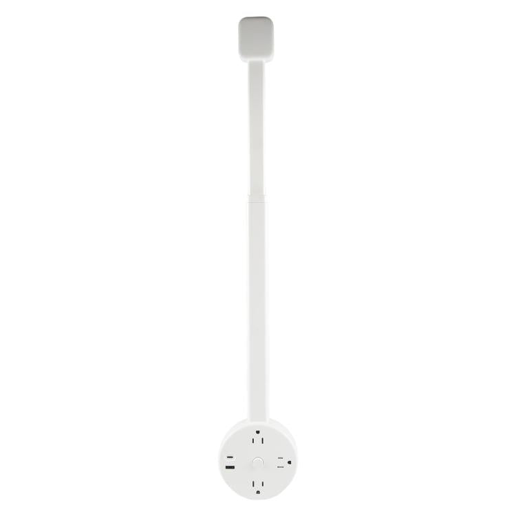 US Plug Round Power Outlet Extender Power Socket Extension Tool with USB / Type-C Fast Charging