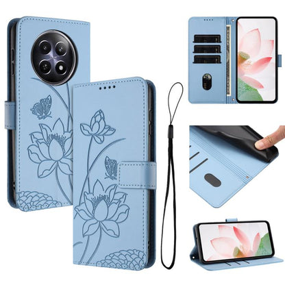 Lotus Embossed Leather Phone Case with Lanyard, For Realme 12 5G / 13 5G / 12x 5G Global, For Realme C63 / C61 / Note 60, For Realme 13+ 5G Global, For Realme 12+ 5G / 12 4G / P1 5G Global, For Realme C67 4G Global / 12 Lite 4G                         ...