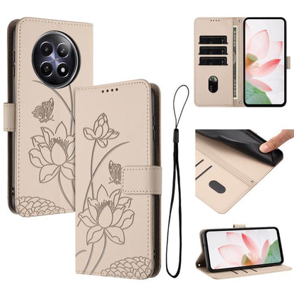 Lotus Embossed Leather Phone Case with Lanyard, For Realme 12 5G / 13 5G / 12x 5G Global, For Realme C63 / C61 / Note 60, For Realme 13+ 5G Global, For Realme 12+ 5G / 12 4G / P1 5G Global, For Realme C67 4G Global / 12 Lite 4G                         ...