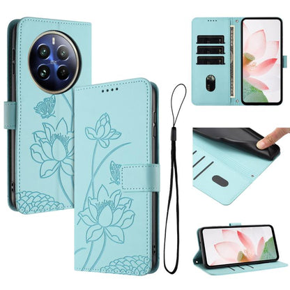 Lotus Embossed Leather Phone Case with Lanyard, For Realme 12 5G / 13 5G / 12x 5G Global, For Realme C63 / C61 / Note 60, For Realme 13+ 5G Global, For Realme 12+ 5G / 12 4G / P1 5G Global, For Realme C67 4G Global / 12 Lite 4G                         ...