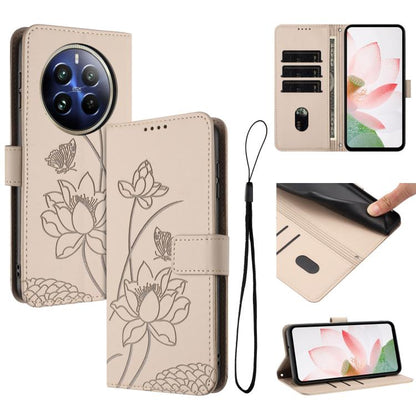 Lotus Embossed Leather Phone Case with Lanyard, For Realme 12 5G / 13 5G / 12x 5G Global, For Realme C63 / C61 / Note 60, For Realme 13+ 5G Global, For Realme 12+ 5G / 12 4G / P1 5G Global, For Realme C67 4G Global / 12 Lite 4G                         ...