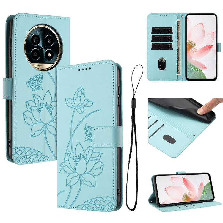 Lotus Embossed Leather Phone Case with Lanyard, For Realme 16T 5G, For Realme C100 / C100i / C100x 4G, For Realme P4 Power 5G, For Realme 16 5G, For Realme 16 Pro+ 5G, For Realme 16 Pro 5G, For Realme C85 5G / 15x 5G India, For Realme C85 Pro 4G       ...