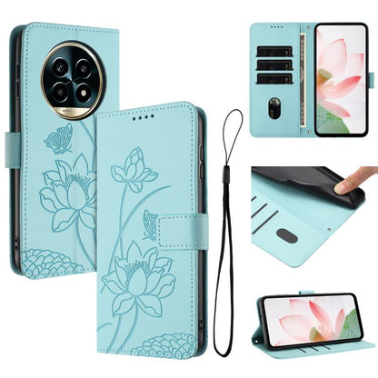 Lotus Embossed Leather Phone Case with Lanyard, For Realme 16T 5G, For Realme C100 / C100i / C100x 4G, For Realme P4 Power 5G, For Realme 16 5G, For Realme 16 Pro+ 5G, For Realme 16 Pro 5G, For Realme C85 5G / 15x 5G India, For Realme C85 Pro 4G       ...