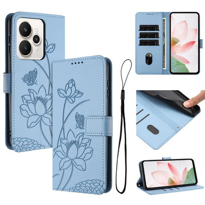 Lotus Embossed Leather Phone Case with Lanyard, For Realme 16T 5G, For Realme C100 / C100i / C100x 4G, For Realme P4 Power 5G, For Realme 16 5G, For Realme 16 Pro+ 5G, For Realme 16 Pro 5G, For Realme C85 5G / 15x 5G India, For Realme C85 Pro 4G       ...