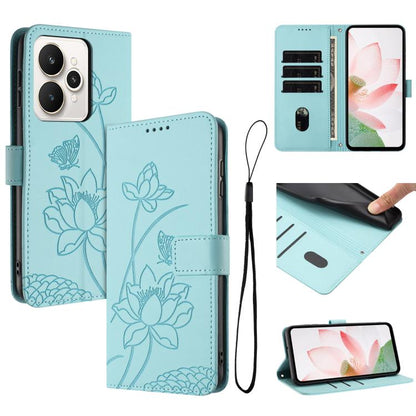 Lotus Embossed Leather Phone Case with Lanyard, For Realme 16T 5G, For Realme C100 / C100i / C100x 4G, For Realme P4 Power 5G, For Realme 16 5G, For Realme 16 Pro+ 5G, For Realme 16 Pro 5G, For Realme C85 5G / 15x 5G India, For Realme C85 Pro 4G       ...
