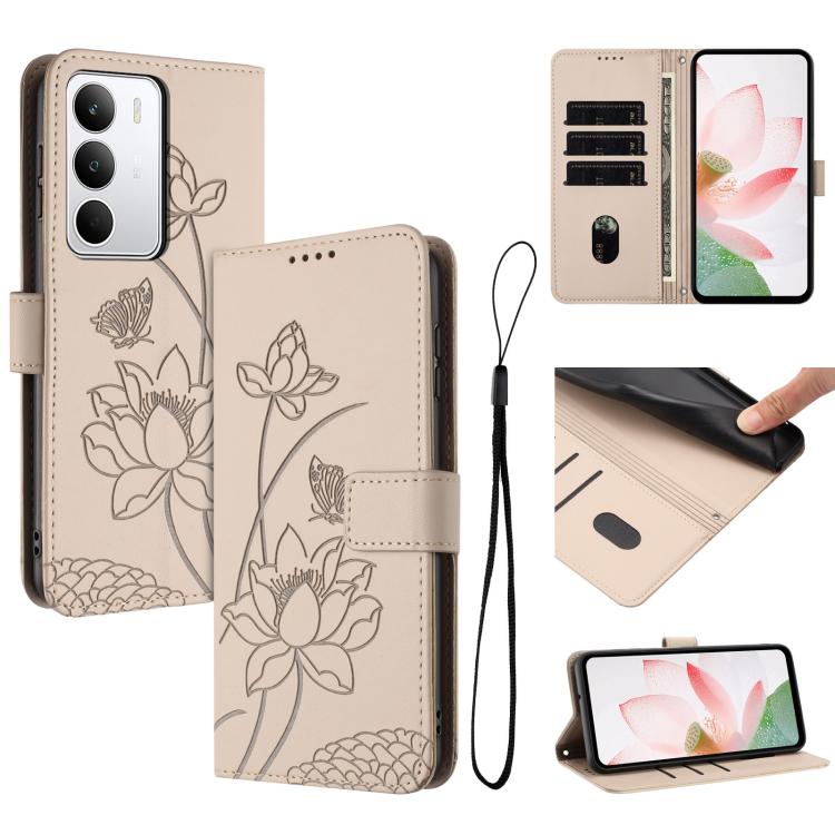 Lotus Embossed Leather Phone Case with Lanyard, For Realme 16T 5G, For Realme C100 / C100i / C100x 4G, For Realme P4 Power 5G, For Realme 16 5G, For Realme 16 Pro+ 5G, For Realme 16 Pro 5G, For Realme C85 5G / 15x 5G India, For Realme C85 Pro 4G       ...