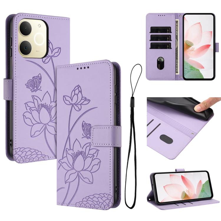 Lotus Embossed Leather Phone Case with Lanyard, For Realme 16T 5G, For Realme C100 / C100i / C100x 4G, For Realme P4 Power 5G, For Realme 16 5G, For Realme 16 Pro+ 5G, For Realme 16 Pro 5G, For Realme C85 5G / 15x 5G India, For Realme C85 Pro 4G       ...