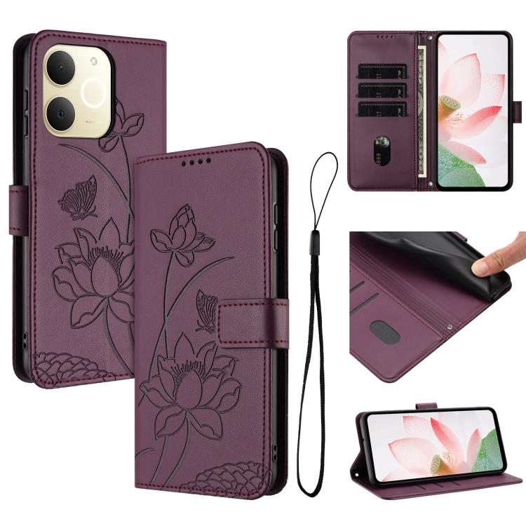 Lotus Embossed Leather Phone Case with Lanyard, For Realme 16T 5G, For Realme C100 / C100i / C100x 4G, For Realme P4 Power 5G, For Realme 16 5G, For Realme 16 Pro+ 5G, For Realme 16 Pro 5G, For Realme C85 5G / 15x 5G India, For Realme C85 Pro 4G       ...