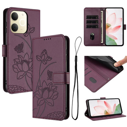 Lotus Embossed Leather Phone Case with Lanyard, For Realme 16T 5G, For Realme C100 / C100i / C100x 4G, For Realme P4 Power 5G, For Realme 16 5G, For Realme 16 Pro+ 5G, For Realme 16 Pro 5G, For Realme C85 5G / 15x 5G India, For Realme C85 Pro 4G       ...