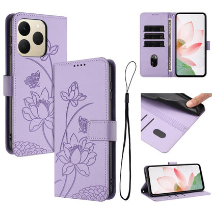 Lotus Embossed Leather Phone Case with Lanyard, For Realme 16T 5G, For Realme C100 / C100i / C100x 4G, For Realme P4 Power 5G, For Realme 16 5G, For Realme 16 Pro+ 5G, For Realme 16 Pro 5G, For Realme C85 5G / 15x 5G India, For Realme C85 Pro 4G       ...