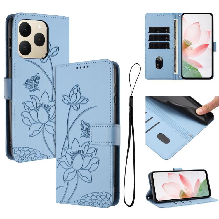 Lotus Embossed Leather Phone Case with Lanyard, For Realme 16T 5G, For Realme C100 / C100i / C100x 4G, For Realme P4 Power 5G, For Realme 16 5G, For Realme 16 Pro+ 5G, For Realme 16 Pro 5G, For Realme C85 5G / 15x 5G India, For Realme C85 Pro 4G       ...