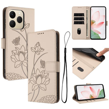 Lotus Embossed Leather Phone Case with Lanyard, For Realme 16T 5G, For Realme C100 / C100i / C100x 4G, For Realme P4 Power 5G, For Realme 16 5G, For Realme 16 Pro+ 5G, For Realme 16 Pro 5G, For Realme C85 5G / 15x 5G India, For Realme C85 Pro 4G       ...