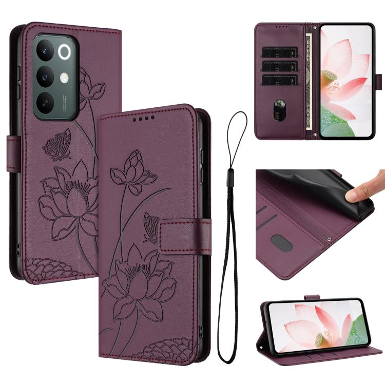 Lotus Embossed Leather Phone Case with Lanyard, For Realme 16T 5G, For Realme C100 / C100i / C100x 4G, For Realme P4 Power 5G, For Realme 16 5G, For Realme 16 Pro+ 5G, For Realme 16 Pro 5G, For Realme C85 5G / 15x 5G India, For Realme C85 Pro 4G       ...