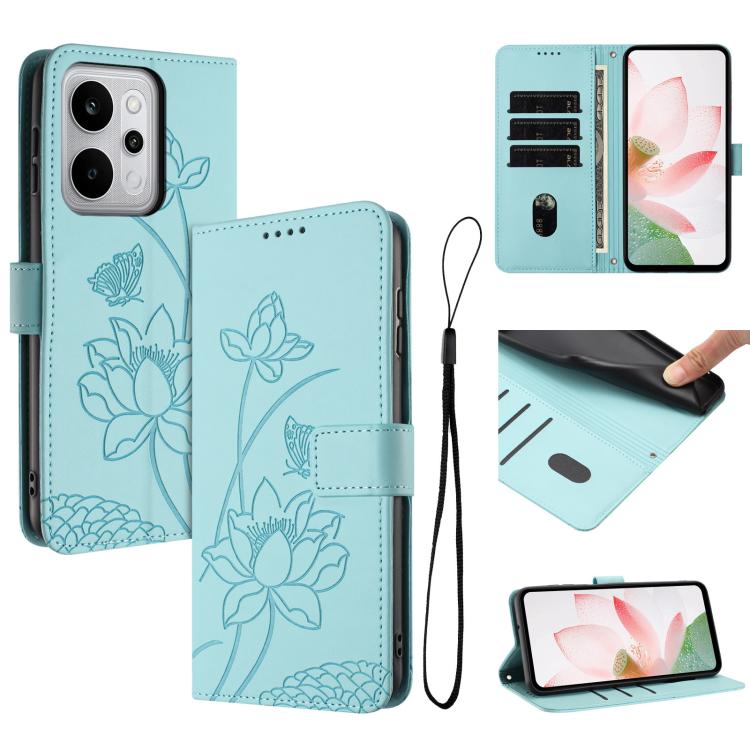 Lotus Embossed Leather Phone Case with Lanyard, For Realme 16T 5G, For Realme C100 / C100i / C100x 4G, For Realme P4 Power 5G, For Realme 16 5G, For Realme 16 Pro+ 5G, For Realme 16 Pro 5G, For Realme C85 5G / 15x 5G India, For Realme C85 Pro 4G       ...