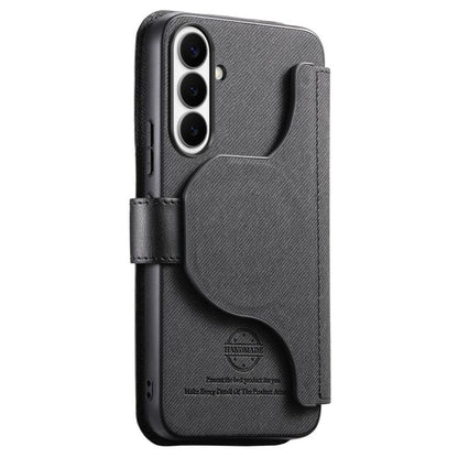 Twill Fabric MagSafe RFID Anti-theft Zipper Wallet Leather Phone Case, For Galaxy S26 FE 5G, For Galaxy S26+ 5G, For Galaxy S26 Ultra 5G, For Galaxy S25 FE 5G, For Galaxy S25 Edge 5G, For Galaxy S25 5G, For Galaxy S25+ 5G, For Galaxy S24 FE 5G         ...