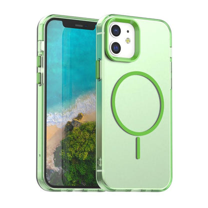 Candy Fine Circle Magsafe PC Hybrid TPU Phone Case, For iPhone 15 Plus, For iPhone 15, For iPhone 14 Plus, For iPhone 13, For iPhone 12, For iPhone 12 Pro Max, For iPhone 12 Pro