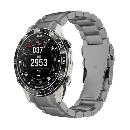 Curved Safety Buckle Titanium Alloy Quick Release Watch Band, For Garmin 22mm