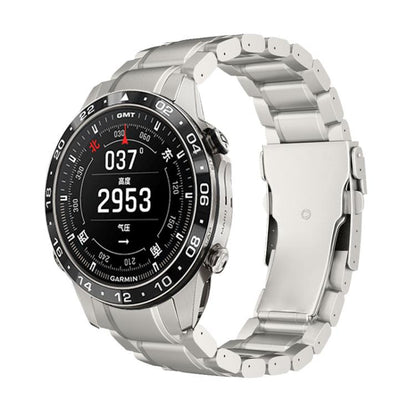 Curved Safety Buckle Titanium Alloy Quick Release Watch Band, For Garmin 22mm