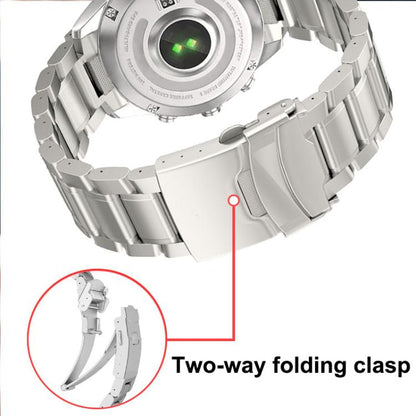 Curved Safety Buckle Titanium Alloy Quick Release Watch Band, For Garmin 22mm
