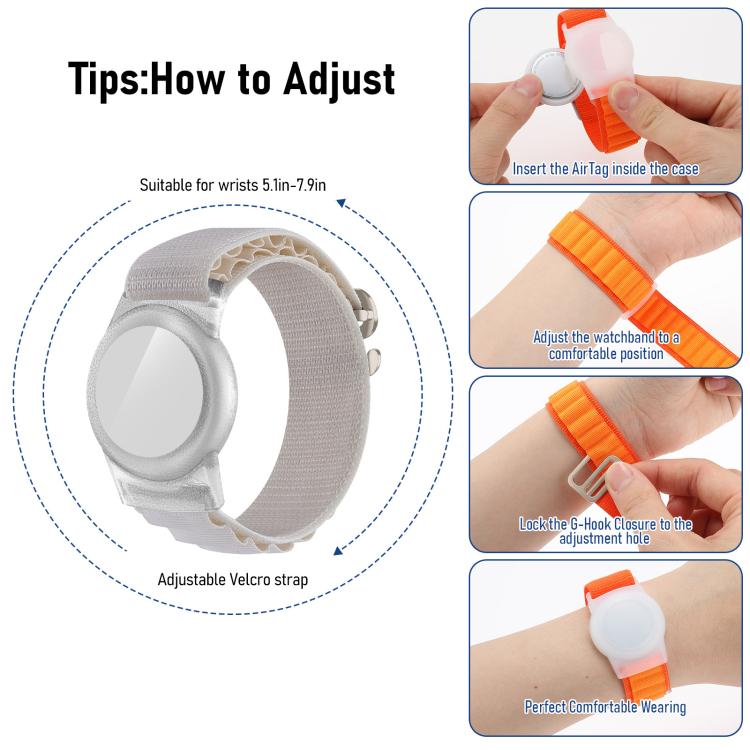 xDfind Silver Buckle Loop Nylon Band Style Anti-lost Tracker Protective Cover