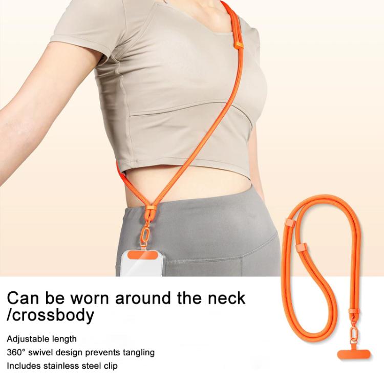 XDcase 7mm Polyester Rope Stainless Steel Sheet Adjustable Crossbody Mobile Phone Lanyard