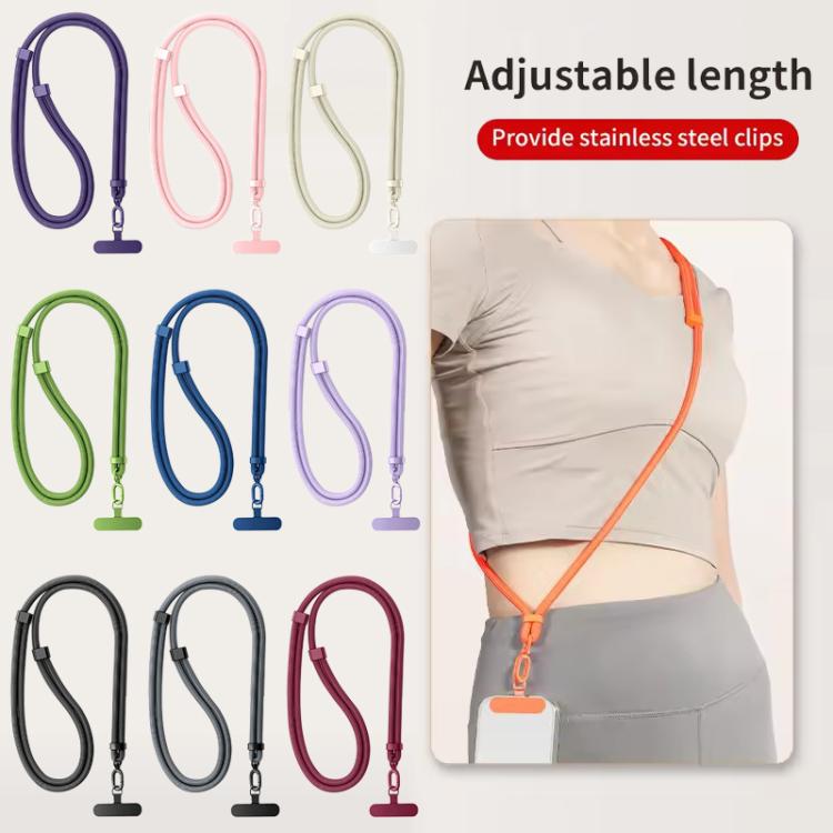 XDcase 7mm Polyester Rope Stainless Steel Sheet Adjustable Crossbody Mobile Phone Lanyard