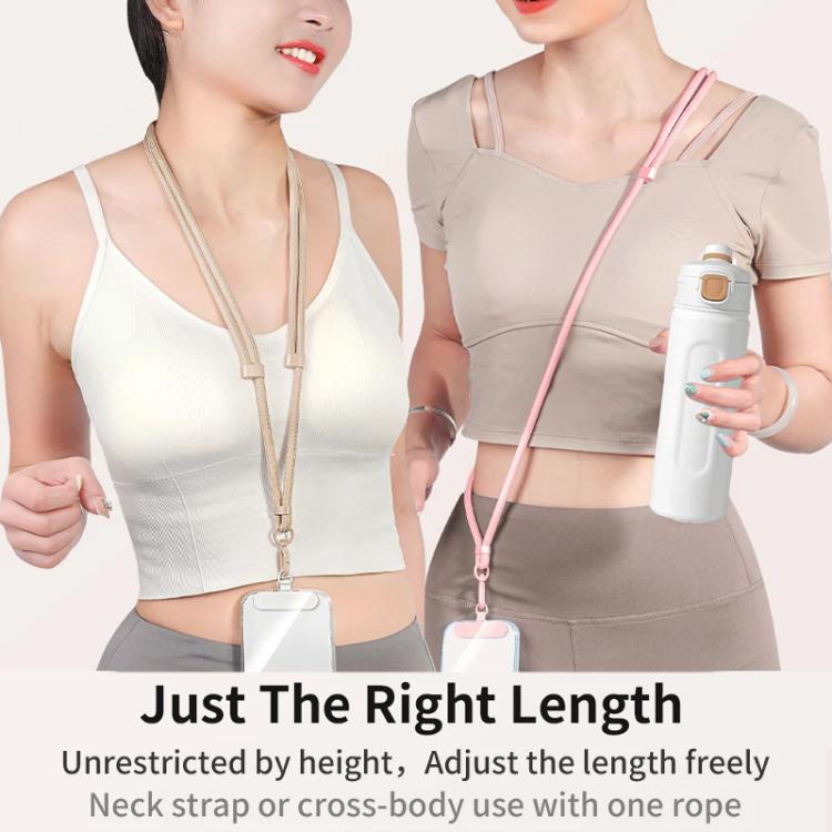 XDcase 7mm Polyester Rope Stainless Steel Sheet Adjustable Crossbody Mobile Phone Lanyard