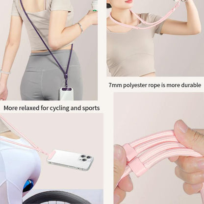 XDcase 7mm Polyester Rope Stainless Steel Sheet Adjustable Crossbody Mobile Phone Lanyard